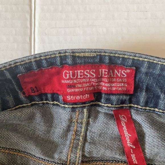 Guess Blue Straight Leg Jeans with Signature Pocket Design - Picture 10 of 11